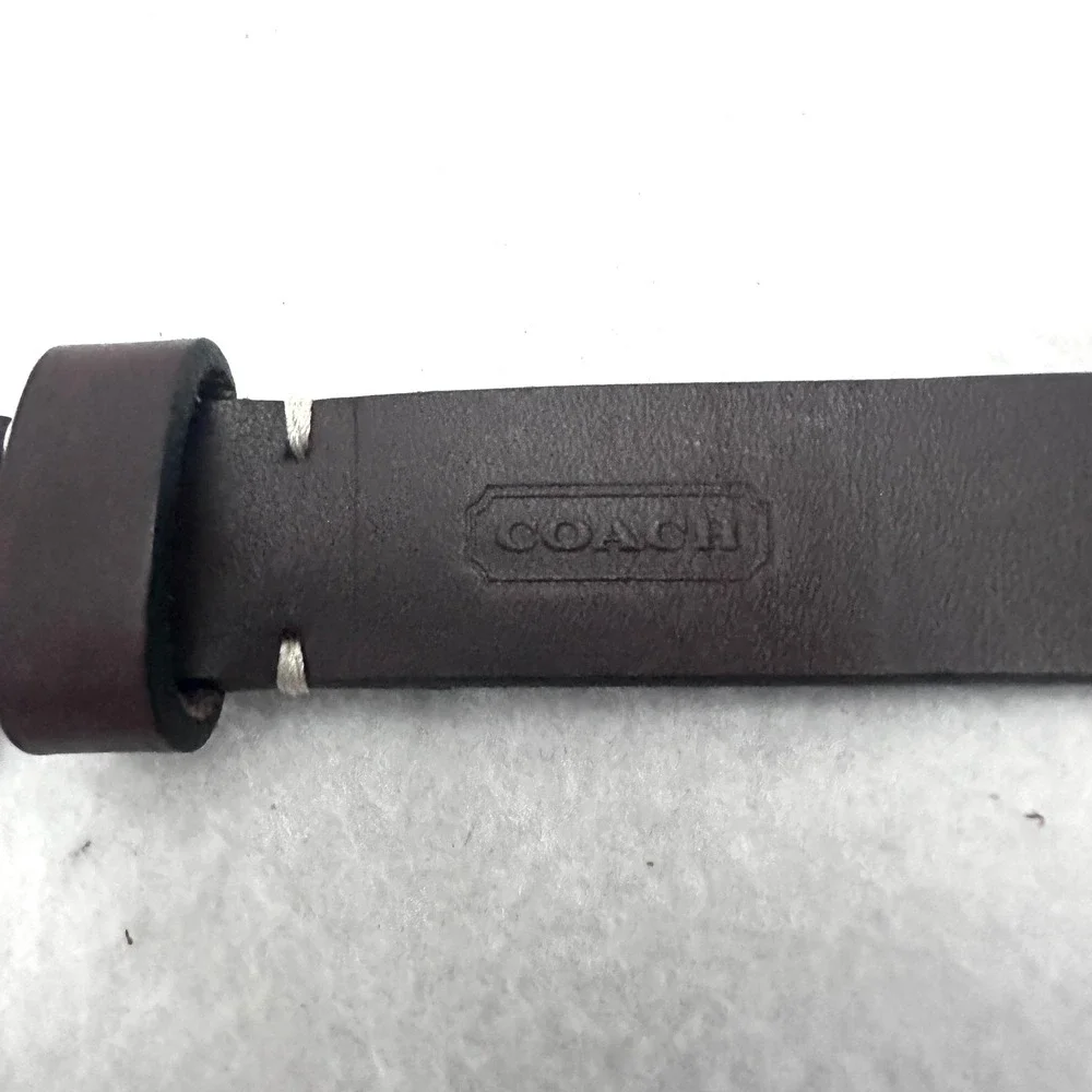 Coach XL 38 Mahogany Brown Leather Legacy Buckle Belt FS8566 SV/MA XL